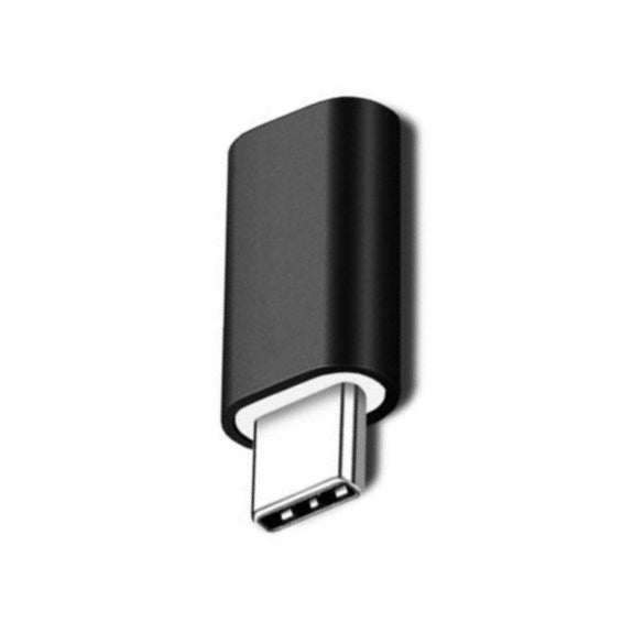 Adaptor Compatibil iPhone(mama) to Type-C(tata) 2,8 cm, Flippy, Negru