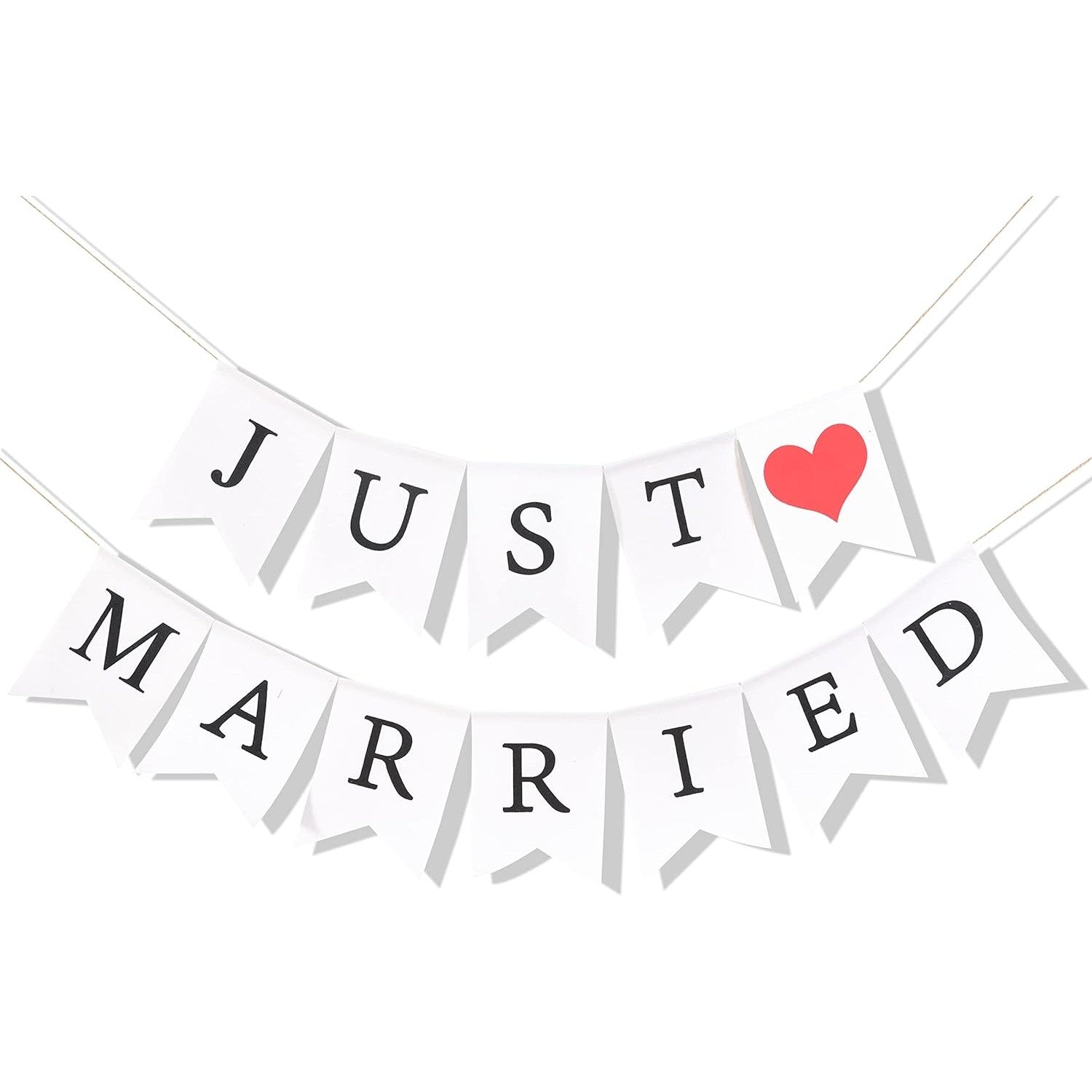 Banner Decorativ, Flippy, Model Just Married, Tematica Nunta, Alb-Negru