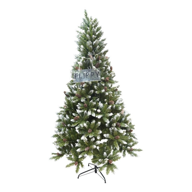 Brad Artificial de Craciun bogat, Flippy, 1.8 m inaltime, 918 ramuri verzi inzapezite, Verde, Decorat, Interior/ Exterior