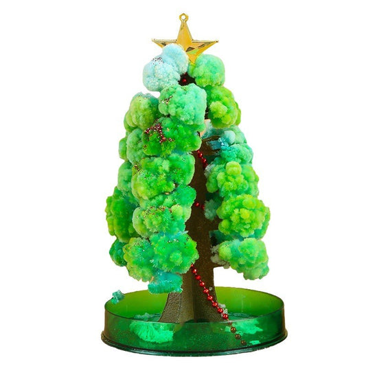 Brad Copac de Hartie Infloritor pe Apa, Flippy, Jucarie Brad Magic Infloritor de Craciun, Crestere Lenta in 8-24 h, Decoratiune de Craciun, 16.5 x 9.5 x 9.5 cm, Verde