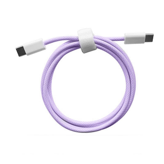 Cablu de Date Universal, Flippy, Incarcare Rapida, Type-C to Type-C Compatibil cu Telefon sau Tableta, Cablu de Incarcare Impletit din Nailon, 1 m, Mov