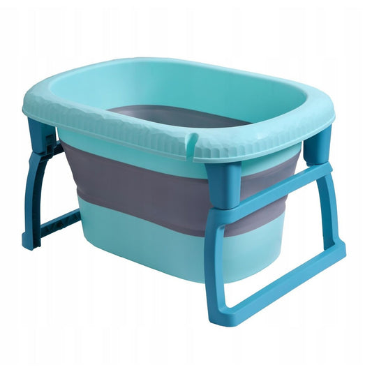 Cada Pliabila pentru Baie, Flippy, din PP+TPE, pentru Copii 0-6 Ani, cu Picioare, Suport de Sezut, Scurgere Etans, 80 x 52 x 42 cm, Albastru