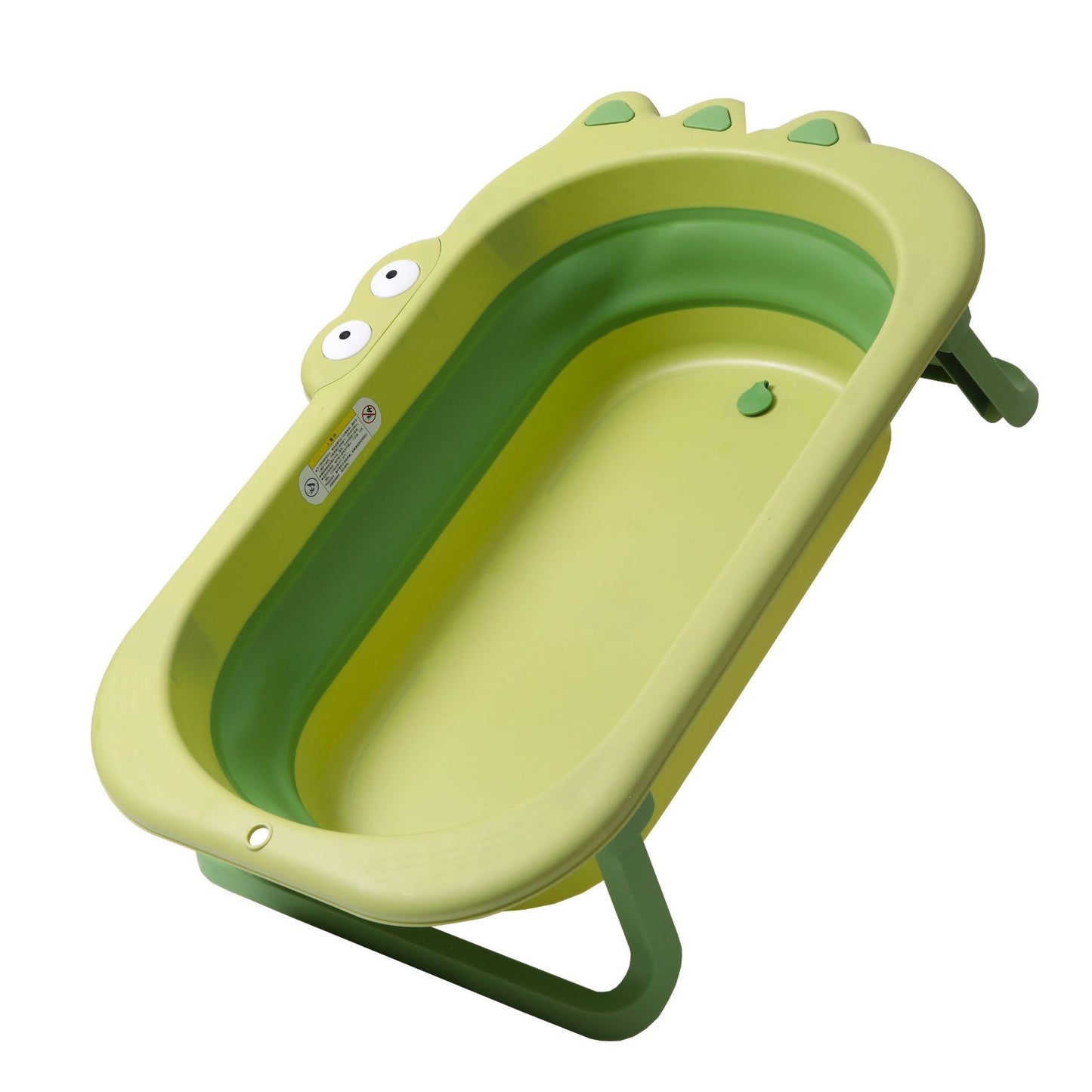 Cada Pliabila pentru Baie, Flippy, din PP+TPR, pentru Copii 0-6 Ani, Model Crocodil, Dop de Scurgere, 80x54x21 cm, Verde