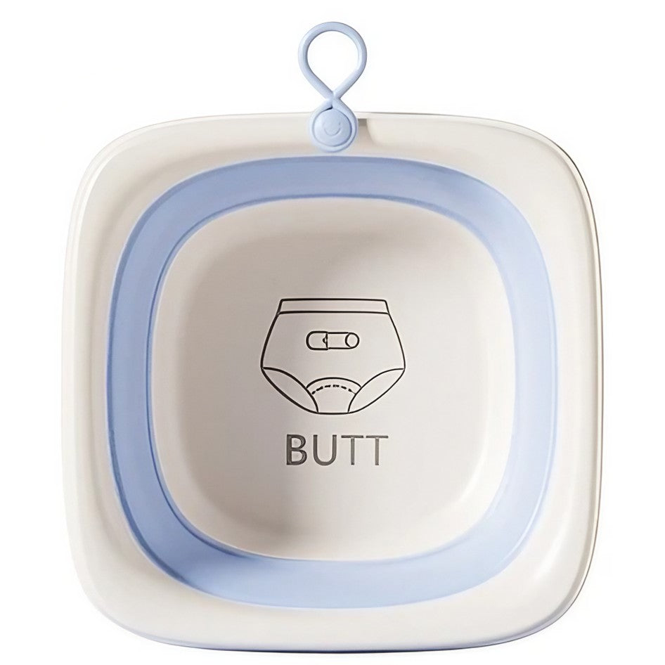 Cada Pliabila pentru Baie pentru Copii, Flippy, Cadita pentru Bebelusi, Model Patrat pentru Fundulet, Albastru, 32x27.5x3.7 cm, 4 L