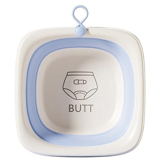 Cada Pliabila pentru Baie pentru Copii, Flippy, Cadita pentru Bebelusi, Model Patrat pentru Fundulet, Albastru, 32x27.5x3.7 cm, 4 L