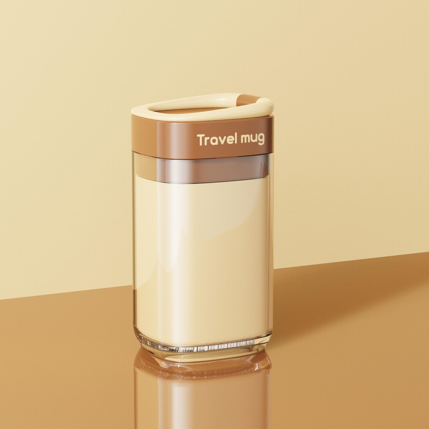 Cana Multifunctionala pentru Voiaj, Flippy, cu Functii de Depozitare si Suport Articole Igiena Dentara, 13 x 6.8 x 6 cm, Maro deschis