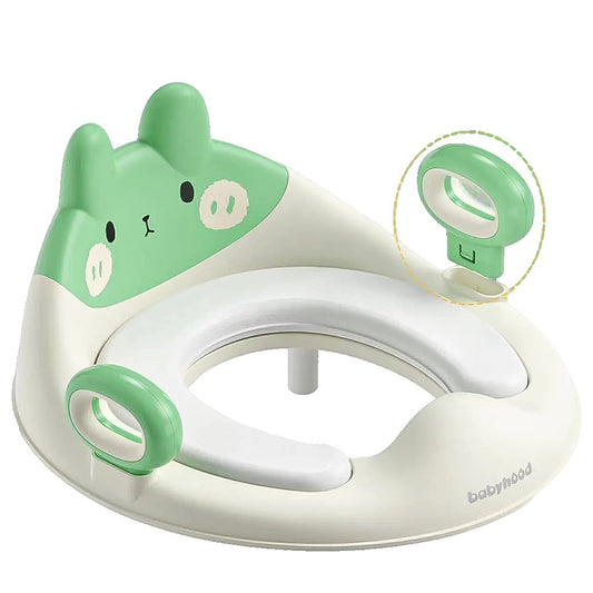 Capac WC cu Reductie, Flippy, pentru Copii, cu Manere, Model Ursulet, Plastic Durabil, Verde