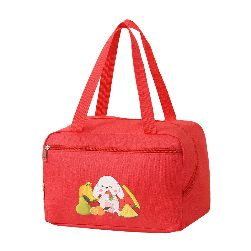 Geanta Termo-Izolanta, Flippy, Compartimente Telefon si Tacamuri, Multifunctionala, Impermeabila, 30x21x20 cm, Design Iepuras, Rosu