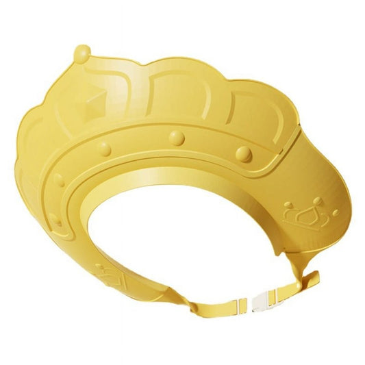 Casca de Dus, Flippy, Previne Scurgerea Apei si Samponului pe Fata, 0-12 Ani, Ajustabila, din TPE+PP, 20 x 23 cm, Model Coroana, Galben