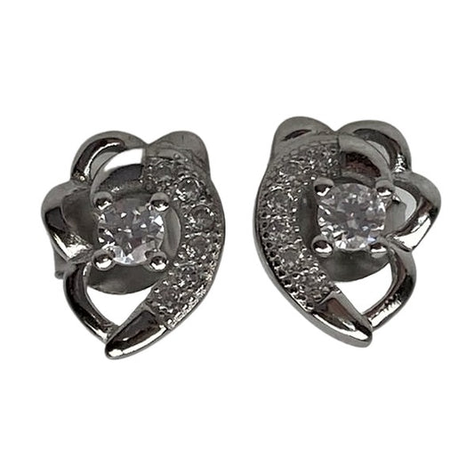 Cercei Argint 925 Inimioara cu Floare