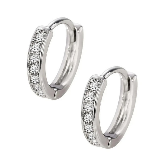 Cercei din Argint 925, Cerc cu Zirconii, Jolie Silver