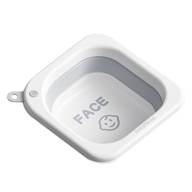 Lavoar Pliabil, Flippy, pentru Copii 1-8 Ani, 28.5x28.5x10 cm, din PE+PP, 3.5l, Model Fata, Gri