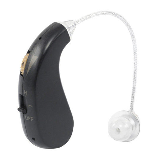 Aparat auditiv retroauricular BTE Reincarcabil, Flippy, Set 2 bucati Stinga Dreapta, Standard European, Aparat auditiv Cu incarcator, Aparat pentru Auz, 12 x 8.5 x 4 cm, 89 g, Negru