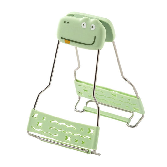 Clema pentru Boluri Creativa, Flippy, Anti-Alunecare, din Silicon, de Uz Casnic, Rezistent la Temperaturi Inalte, Model Animat, 19x12 cm, Verde