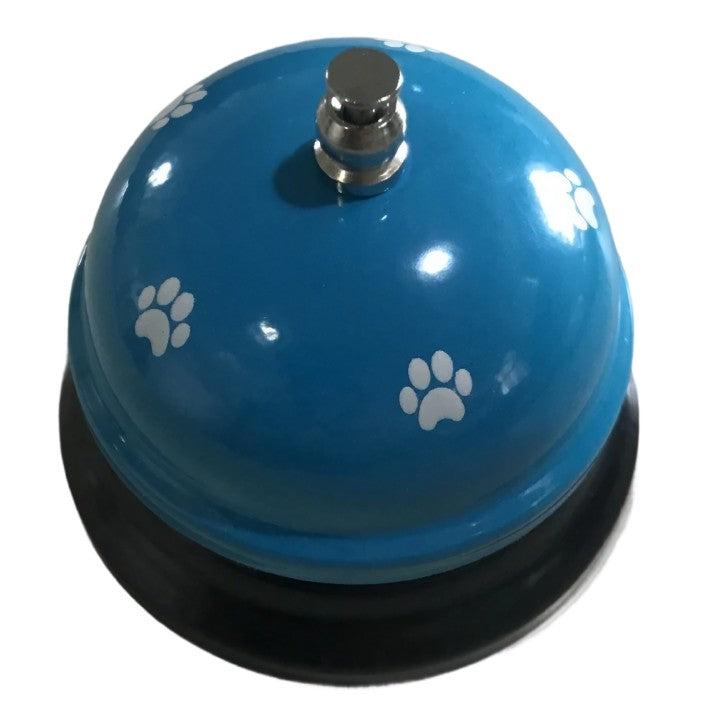 Clopotel Metalic Multifunctional, Flippy, Alastru cu Imprimeu Labuta Alba, 7.5x7.5x6.5 cm, Dresaj, Receptie, Restaurante