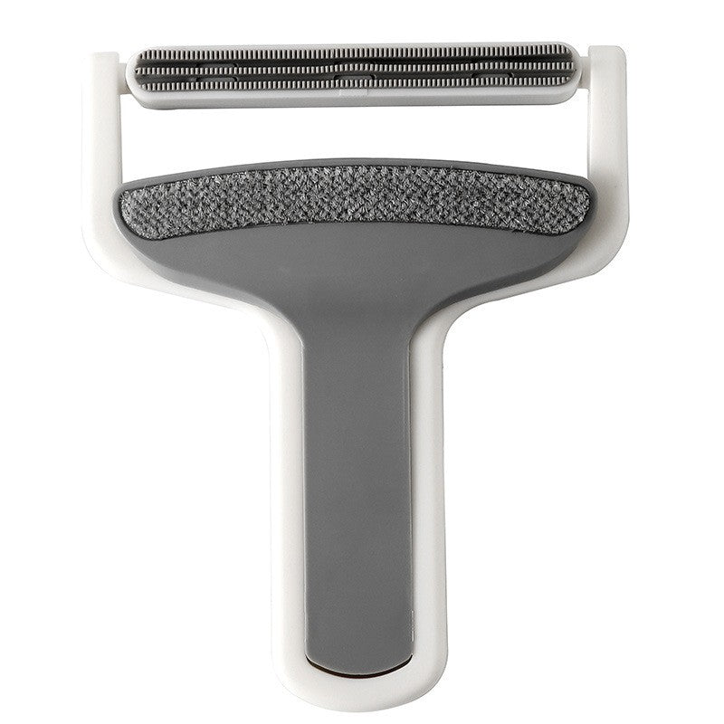 Perie de Indepartarea a Parului si Scamelor, Flippy, 12 x 15 cm, Maner Confortabil, Alb/Gri