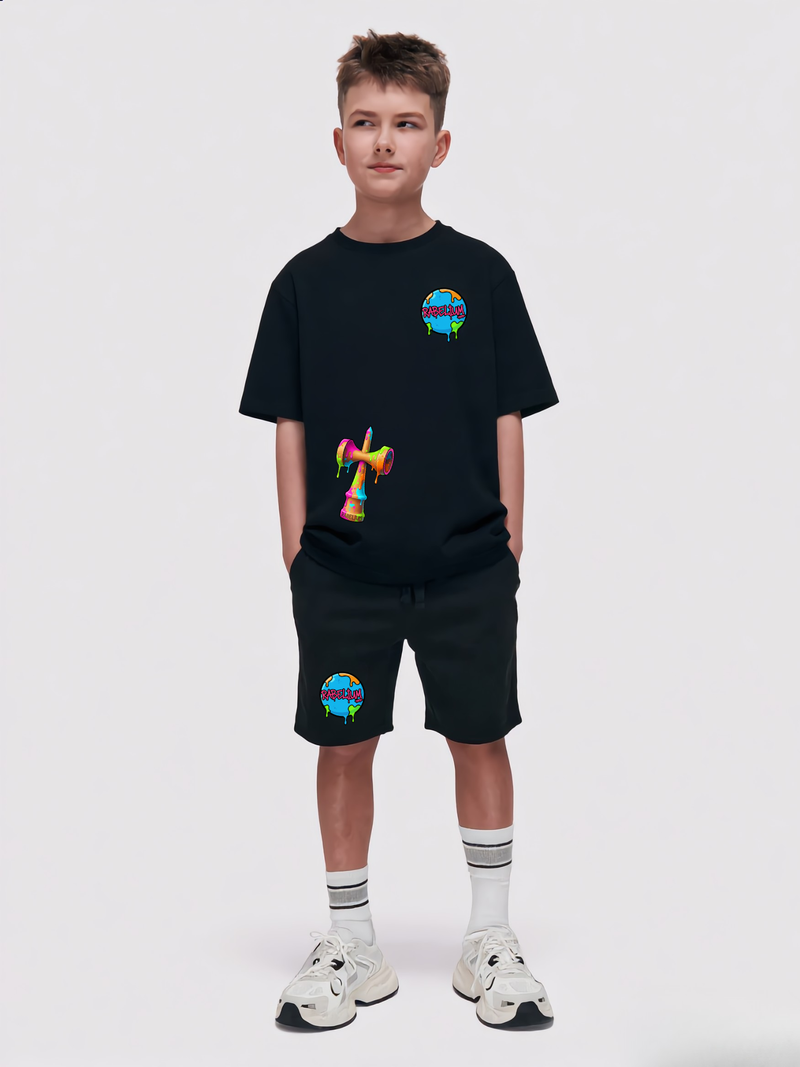 Compleu Kendama Copii RABELIUM – Tricou Oversized + Pantaloni
