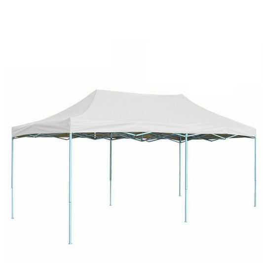 Cort Pavilion 3x6m Alb Pliabil Cadru Metal pentru Curte, Gradina, Evenimente