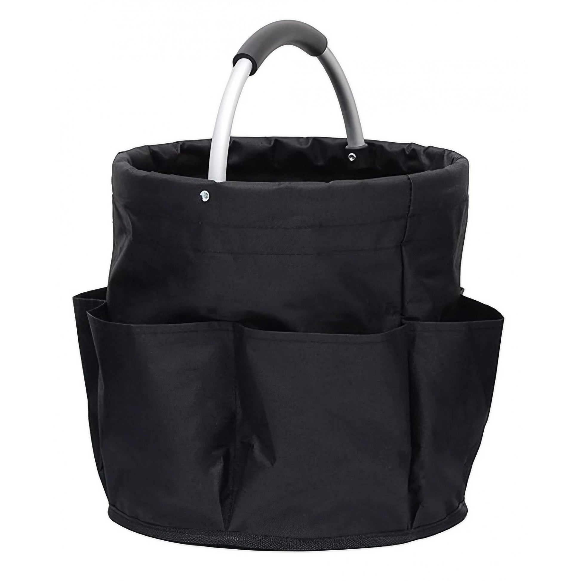 Geanta Cos pentru Scule de 17L, Flippy, Buzunare Exterioare, Cos de Picnic Portabil, Cos pentru Plaja, Cos pentru Curatenie, din Material Oxford 600 D, 28 x 28 x 28 cm, Negru