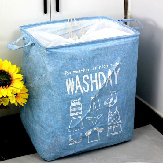 Cos de rufe, Flippy, 72 L, Textil, 30x40x60 cm, Albastru, Cu imprimeu