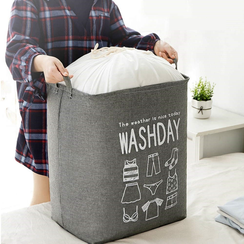 Cos de Rufe, Flippy, 72 L, Textil, 30x40x60 cm, Gri, Cu Imprimeu