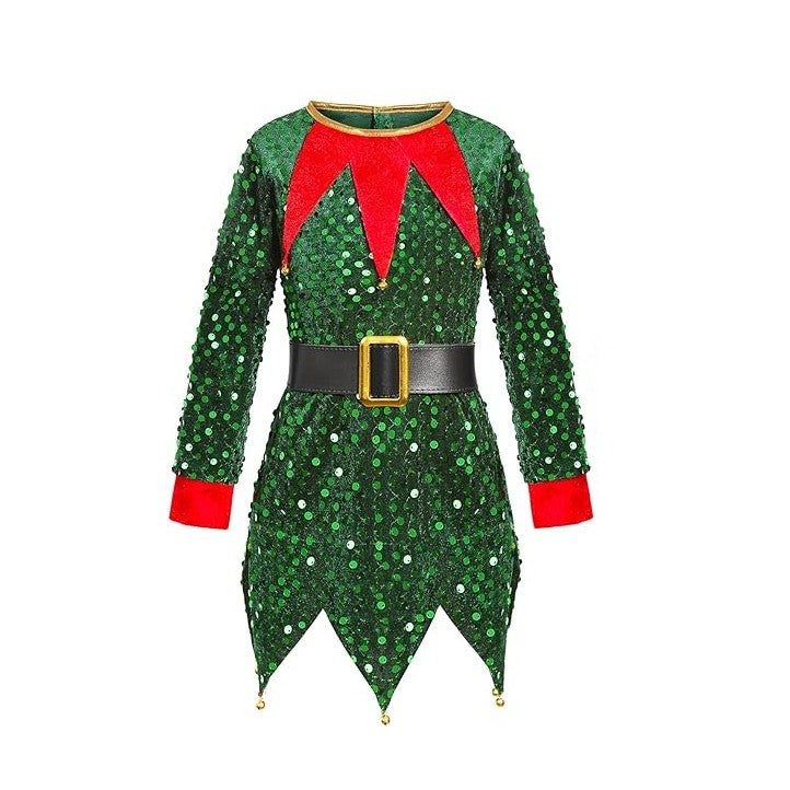 Costum Craciun, Flippy, Spiridus, rosu,  10 - 13 ani, catifea