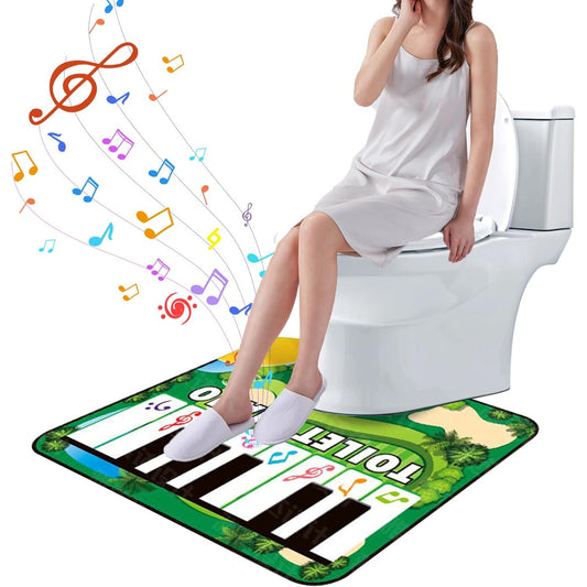 Covoras de Baie, Flippy, Model Pian Electric, Interactiv, 3 Moduri, +14 Ani, din Panza, cu Baterii, 60 x 48 cm, Verde