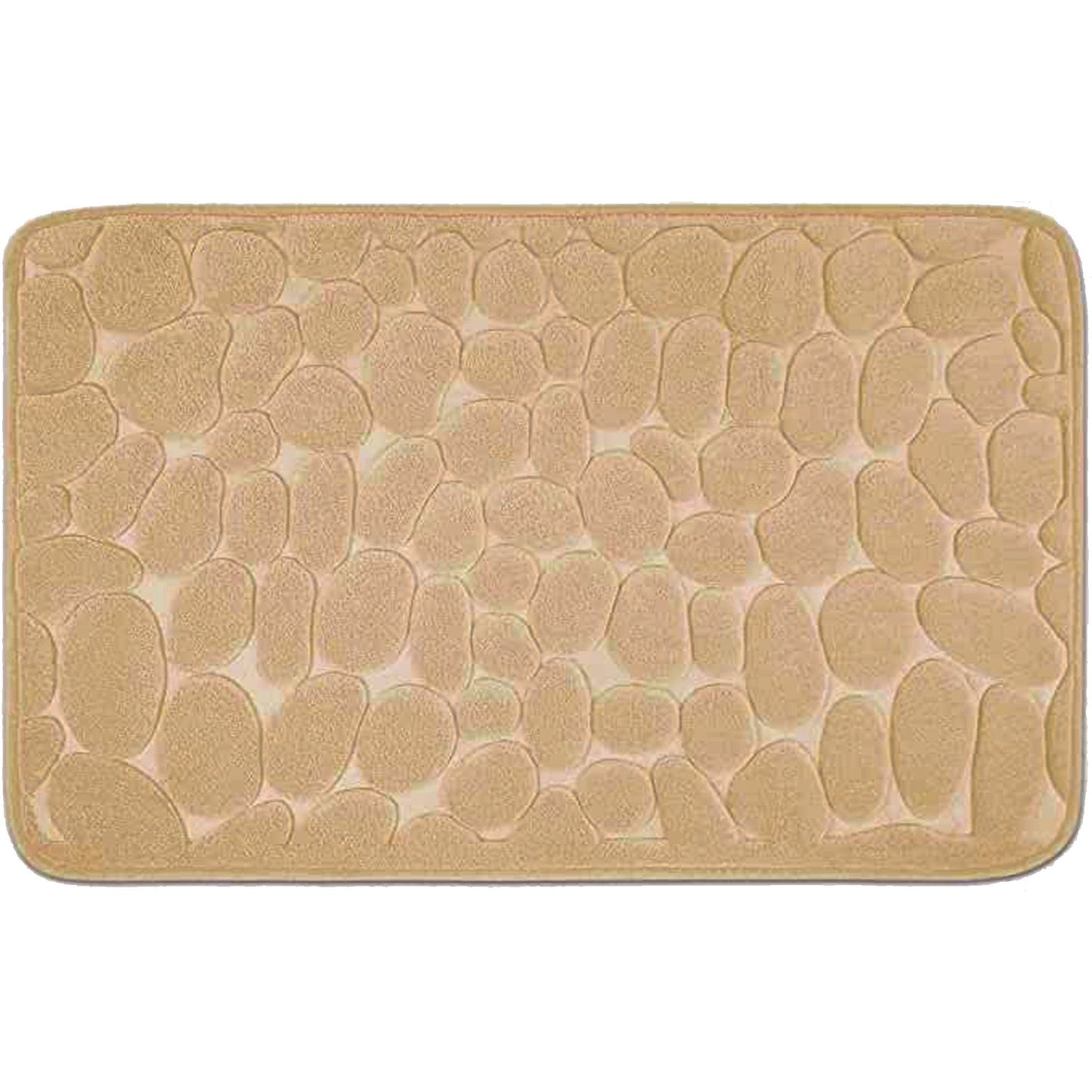 Covoras pentru Baie Antiderapant, Flippy, Uscare Rapida, Model 3D Piatra, 40x60 cm, Bej