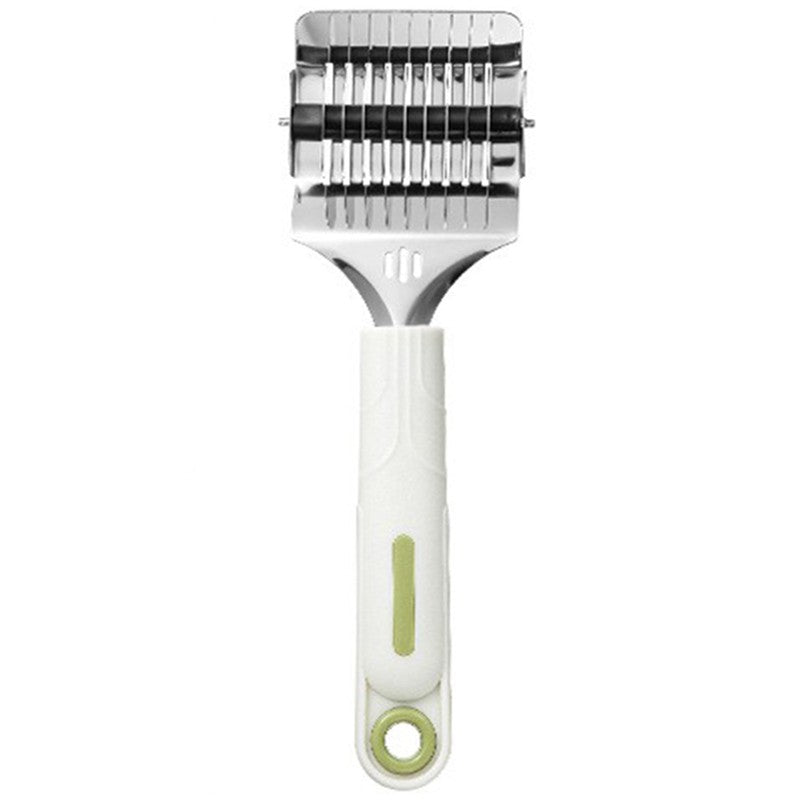 Dispozitiv de taiat Taietei, Flippy, din Plastic cu Inox Razatoare, Curatator de Legume-Fructe, Maner Anti Alunecare, 22 x 6.5 cm Alb