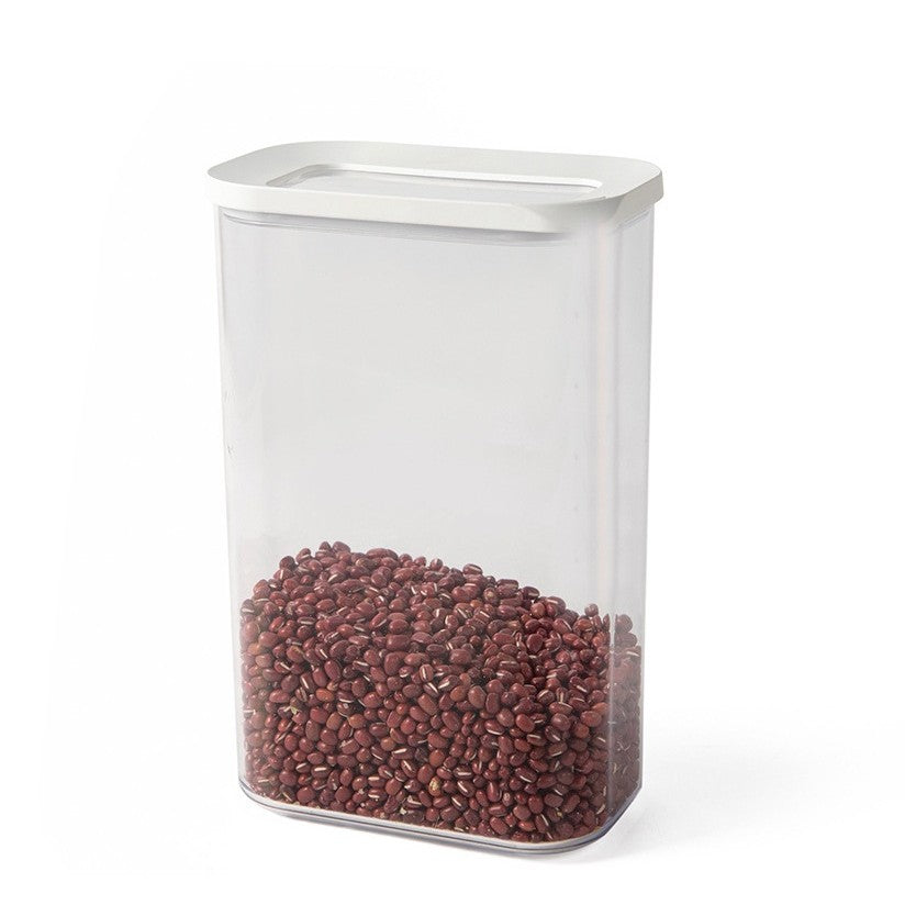 Cutie de Depozitare Alimente, Flippy, 2L, Capac Alb, din ABS+Silicon, 14.5 x 9 x 22.2 cm, Transparent