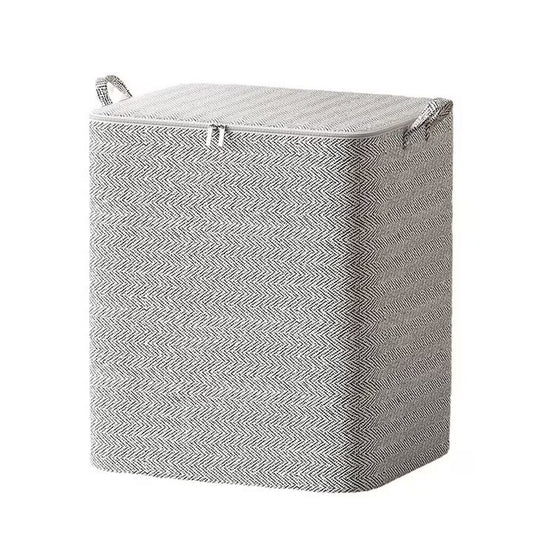 Cutie de Depozitare cu Fermoar, Flippy, Pliabila, Maner Ranforsat, Fermoar Rezistent, pentru Haine, Paturi, Plapumi, Perne, Lenjerii de Pat, Jucarii, 61x50x71 cm, 210 Litri, Gri