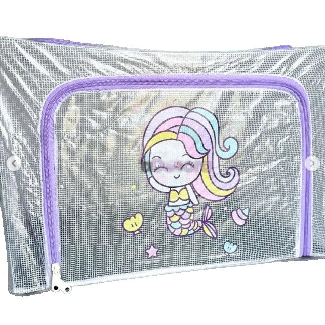 Cutie de Depozitare, Flippy, pentru Camera Copiilor, 66L, din PVC, Model Sirena, 50 x 40 x 33 cm, Transparent