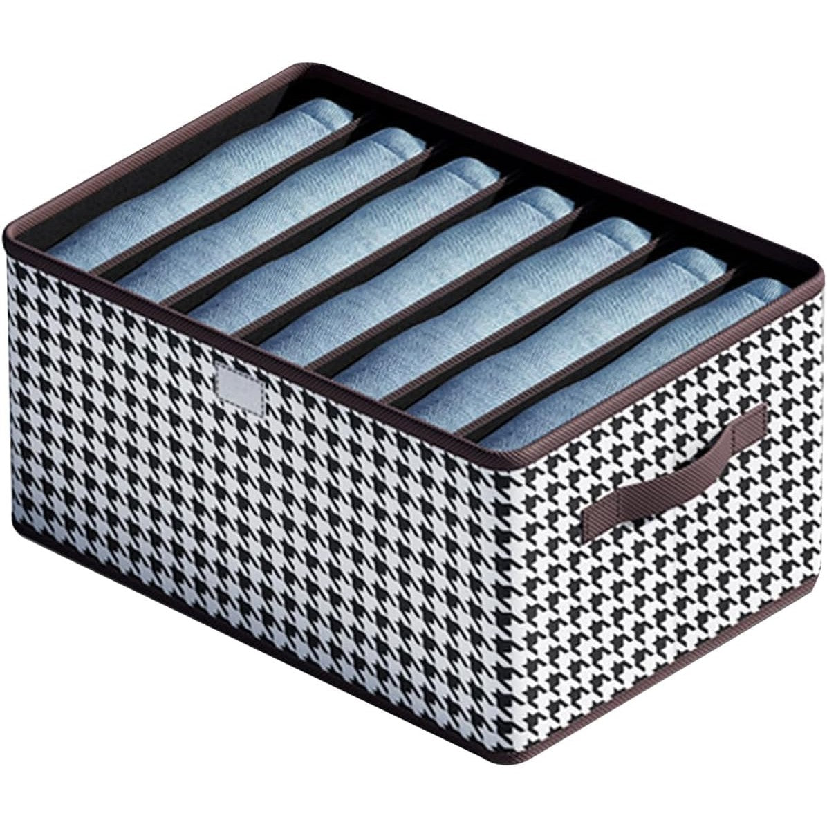 Cutie De Depozitare, Flippy, Pentru Haine, Lenjerie, Sosete Si Sutiene, Material Textil, 7 Compartimente, 44x30x20 cm, Culoare Alb-Negru