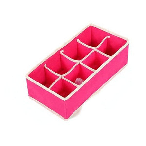 Cutie De Depozitare, Flippy, Pentru Lenjerie, Sosete Si Sutiene, Material Textil, 8 Compartimente, 32 x 16 x 10 cm, Culoare Roz