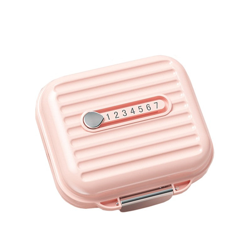 Cutie de Depozitare pentru Pastile, Flippy, Cutie de depozitare Medicamente, Cutie de depozitare Vitamine, Suplimente, pentru Fete, din Plastic cu indice zi, Roz