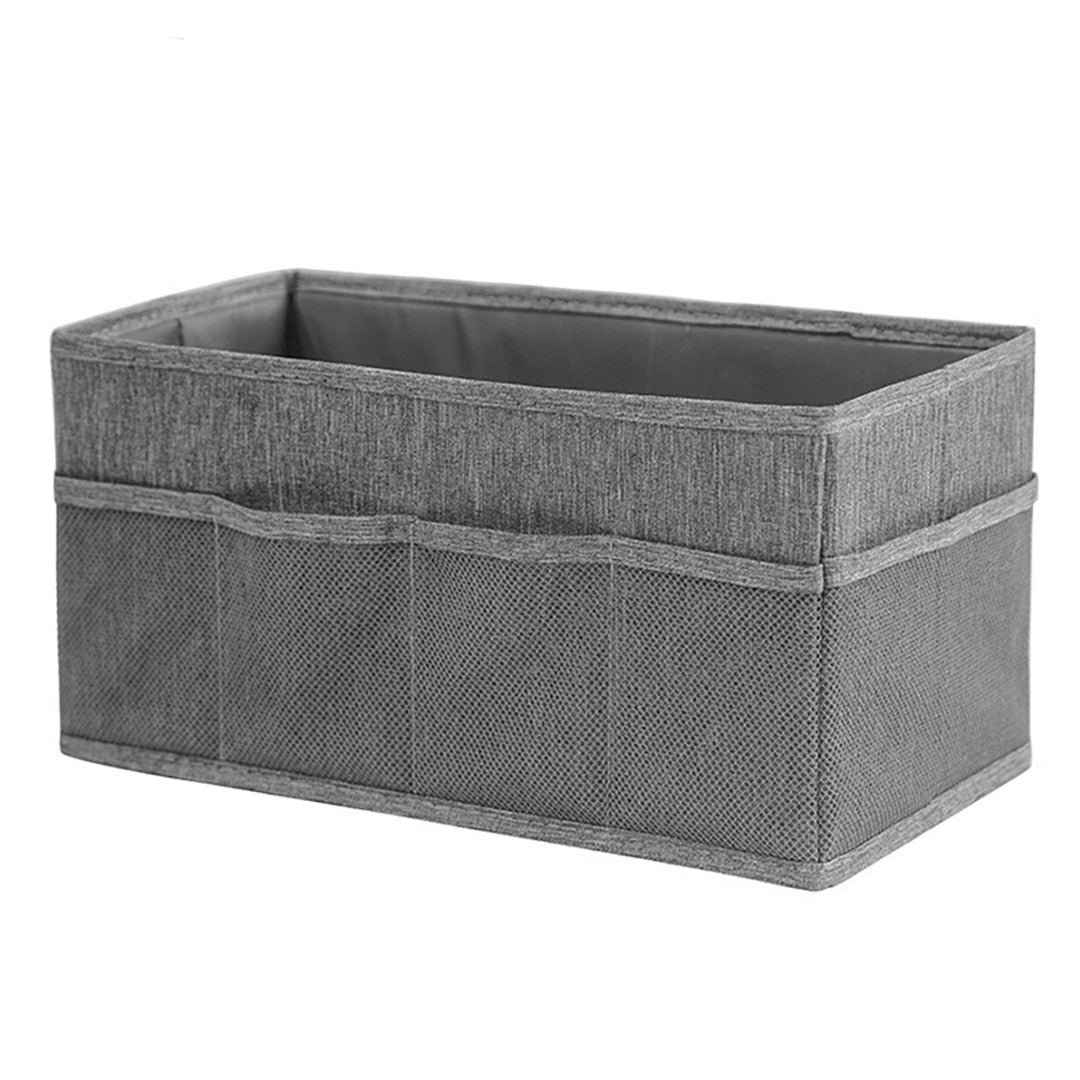 Cutie Depozitare cu Cadru Metalic, Flippy, pentru Bucatarie, snacksuri, pliabila din poliester Oxford, 30 x 15 x 15 cm Gri