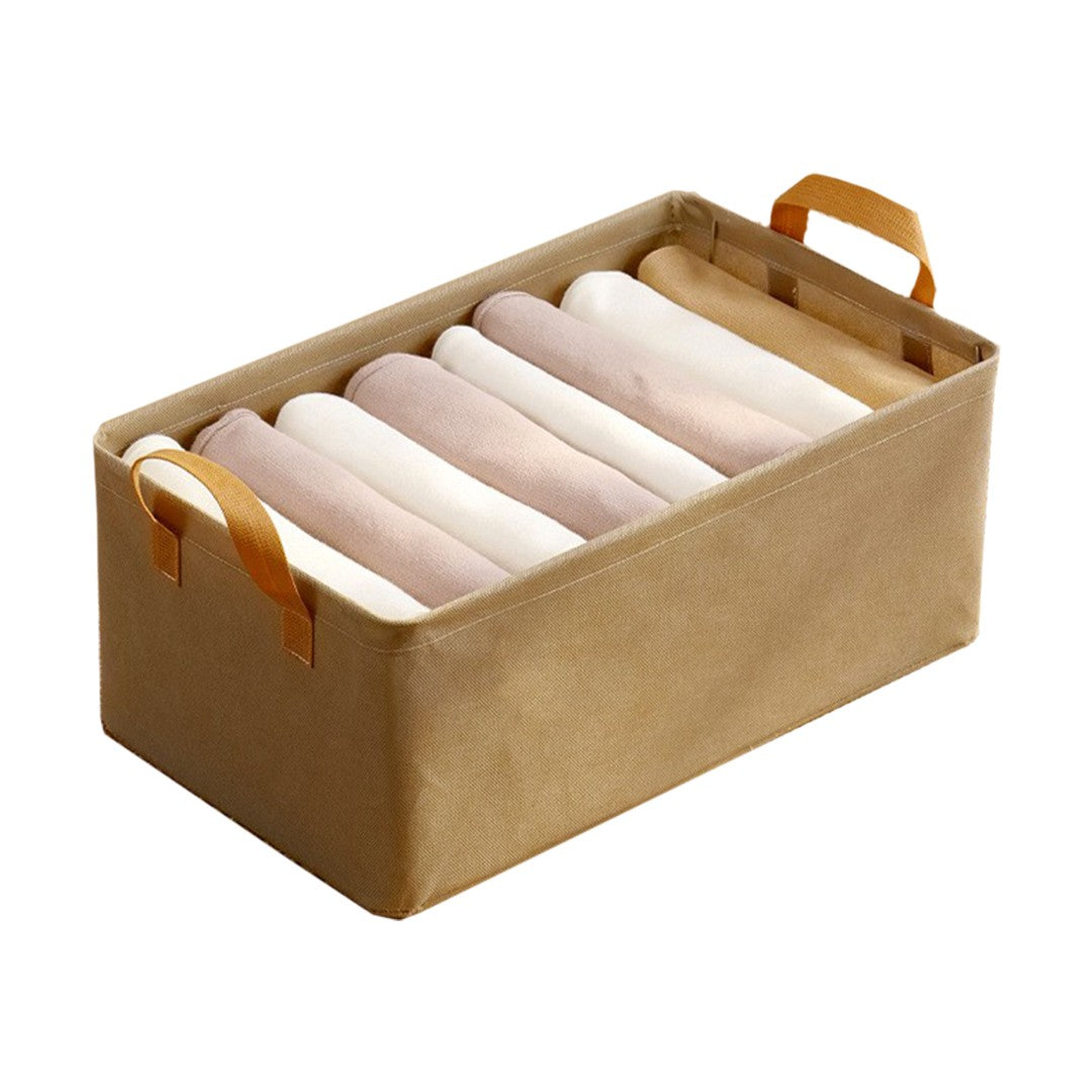 Cutie Depozitare Flippy, pentru Haine, lucruri, din Textil cu Cadru Metalic, Manere Laterale, forma Dreptunghiulara, 47 x 28 x 20 cm, volum 26 L, Kaki