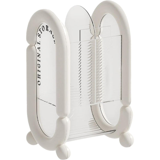 Cutie pentru Depozitare Cosmetice, Flippy, pentru Pensule, Creioane si Buretei, 4 Compartimente, din Plastic, 12 x 10 x 20 cm, Alb