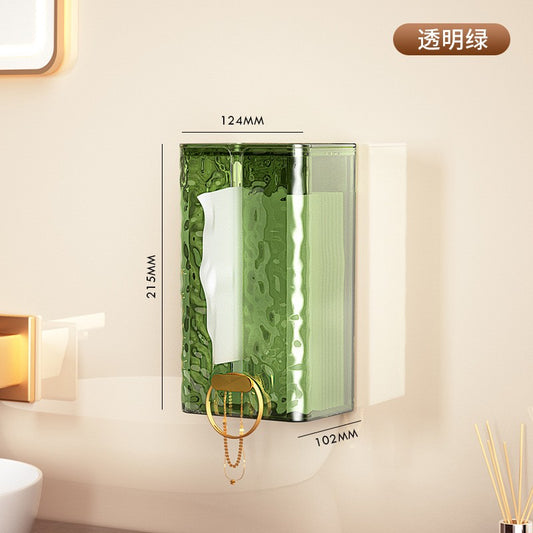 Cutie suport servetele eleganta Flippy, cu montare pe perete sau dulap, material plastic dur, 21.3 x 8.7 x 12 cm, verde