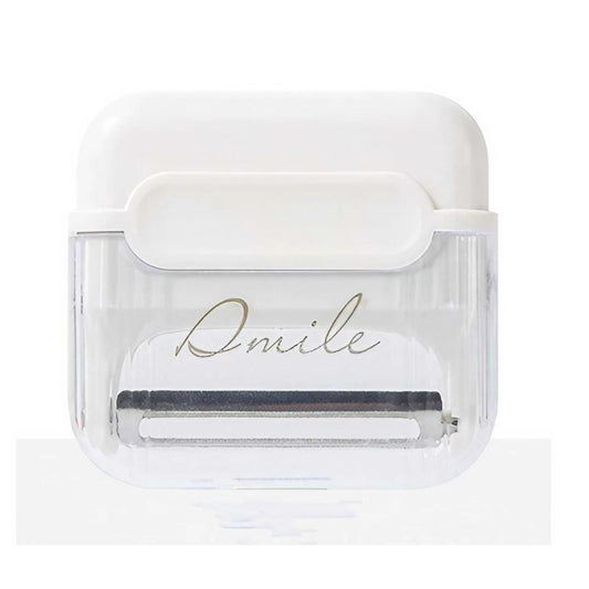 Decojitor/Curatator manual de legume si fructe, Flippy, portabil, cu magnet, doua lame, Inox, Alb, 6.7x6x1.6 cm