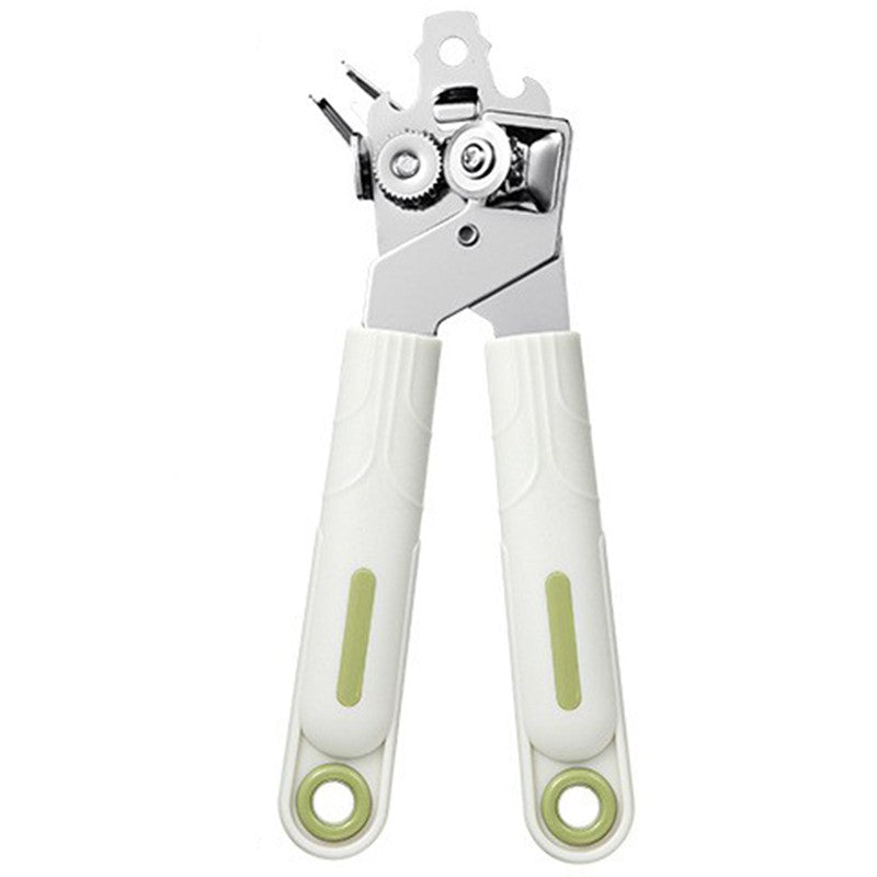 Desfacator de Conserve 3 in 1, Flippy, Instrument pentru Deschis Conserve, Sticle, Otel inoxidabil, Simplu de Utilizat, Maner Anti alunecare, 21.5 x 4.7 cm Alb