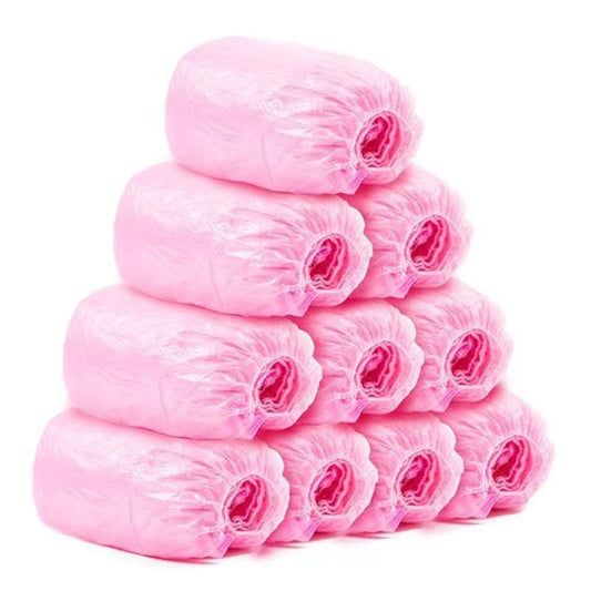 Set 100 Huse de Pantofi Impermeabile de Unica Folosinta, Flippy, Universale, Roz, pentru Zile Ploioase