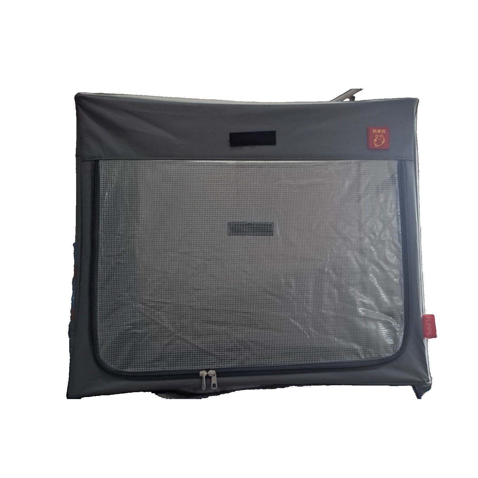 Cusca Animale pentru Uscare Blana, Flippy, din Textil, Fereastra Transparenta, 53 x 36 x 42 cm, Gri