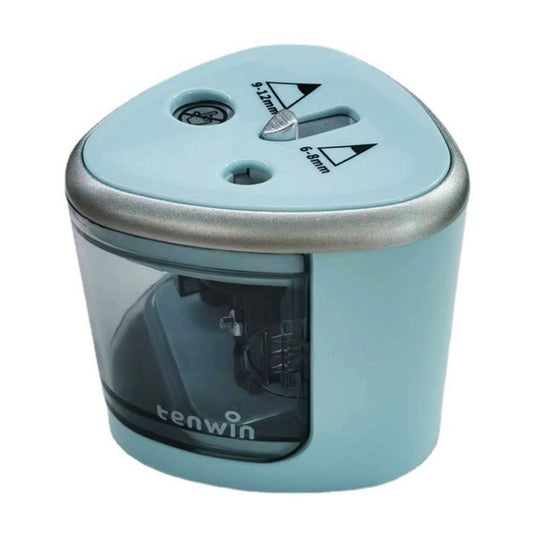 Ascutitoare Electrica cu 2 Gauri, Flippy, Gri, Baterii 4 x AA (neincluse), 7.5 x 7.5 x 7.5 cm, Albastru