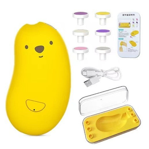 Pila Electrica, Flippy, pentru Bebelusi si Adulti, din ABS, Incarcare USB, 6 Accesorii, cu Lumina Led, 8.8 x 4.9 cm, Galben