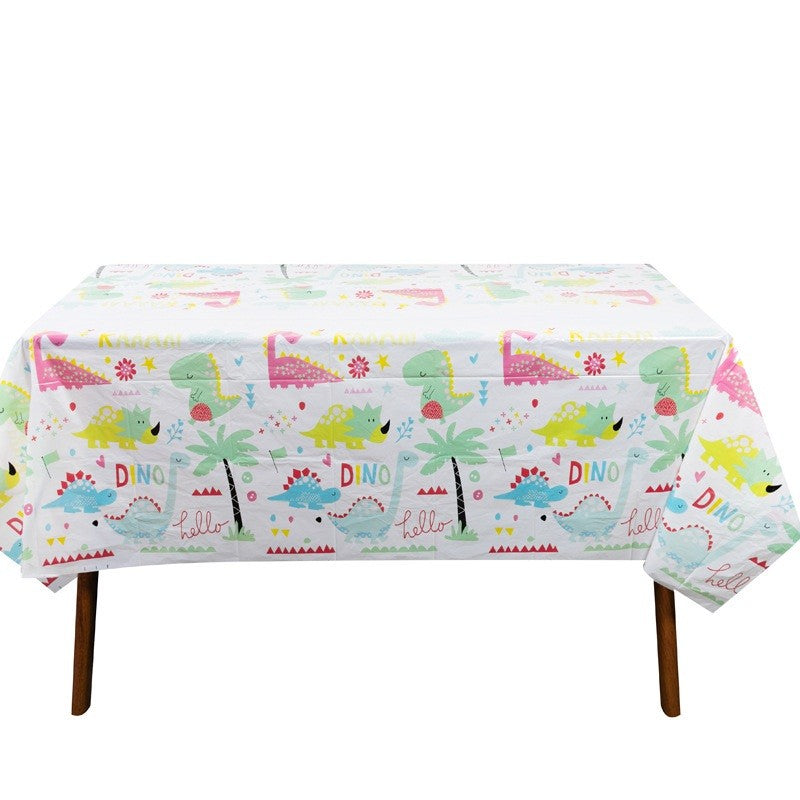 Fata de Masa Dreptunghiulara, Flippy, Colectia Dino Park, 180 x 108 cm, din PE, Anti-pete, Impermeabila, Multicolor