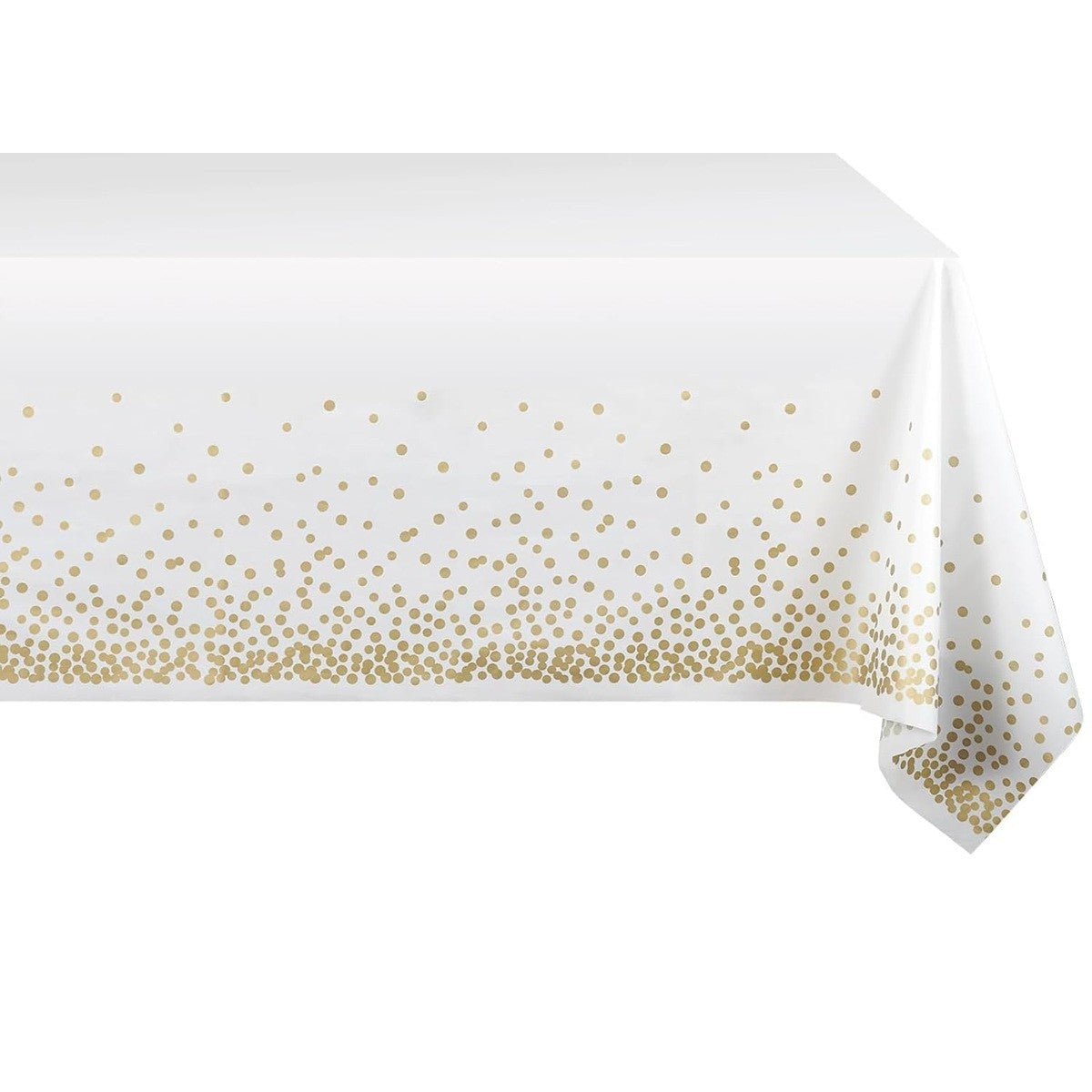 Fata de Masa, Flippy, din PEVA, Imprimeu Buline, 137 x 274 cm, Impermeabila, Fara Pete, Curatare Rapida, Crem