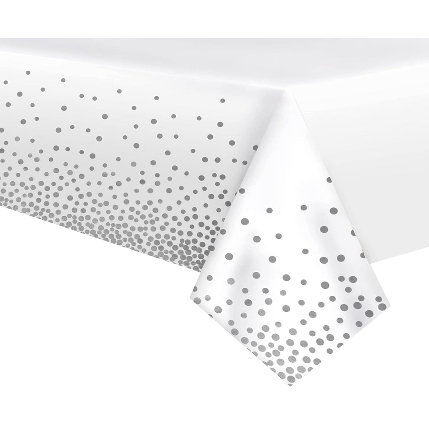 Fata de Masa, Flippy, din PEVA, Imprimeu Buline, 137 x 274 cm, Impermeabila, Fara Pete, Curatare Rapida, Gri