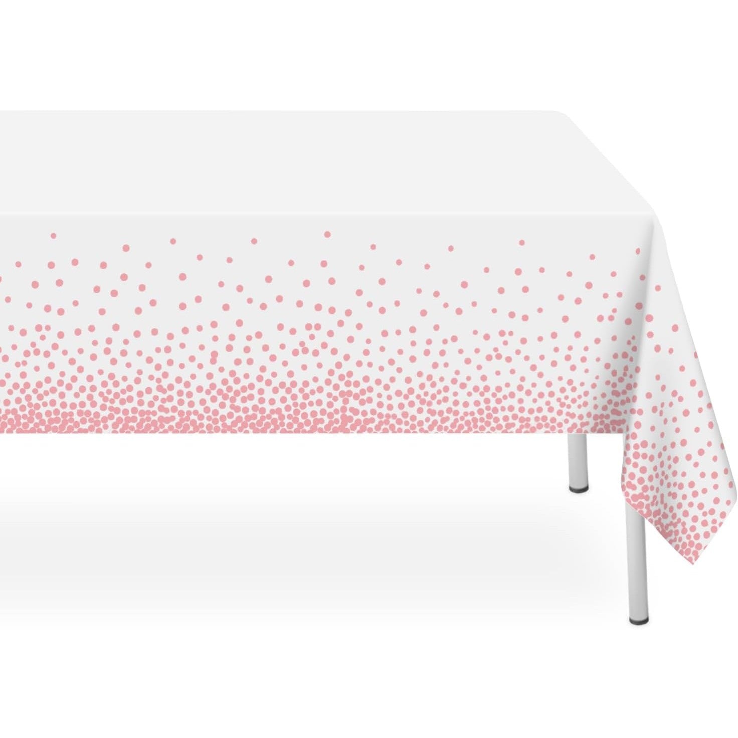 Fata de Masa, Flippy, din PEVA, Imprimeu Buline, 137 x 274 cm, Impermeabila, Fara Pete, Curatare Rapida, Roz
