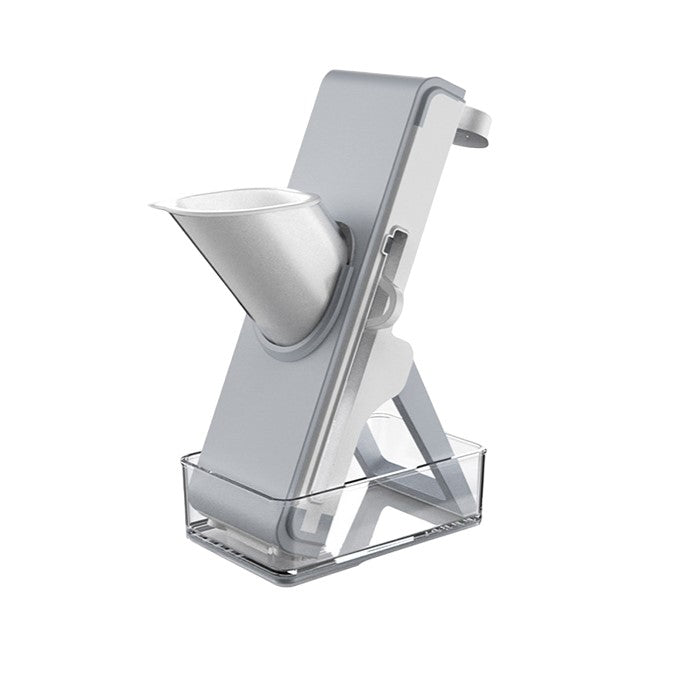 Feliator de Legume Multifunctional, Flippy, Taieturi Diferite, Razatoare pentru Bucatarie, Taietor de Cartofi, Presa Manuala, Pliabila, Extensibila, PP PET, 23.5x9.5x5.5 cm, Alb